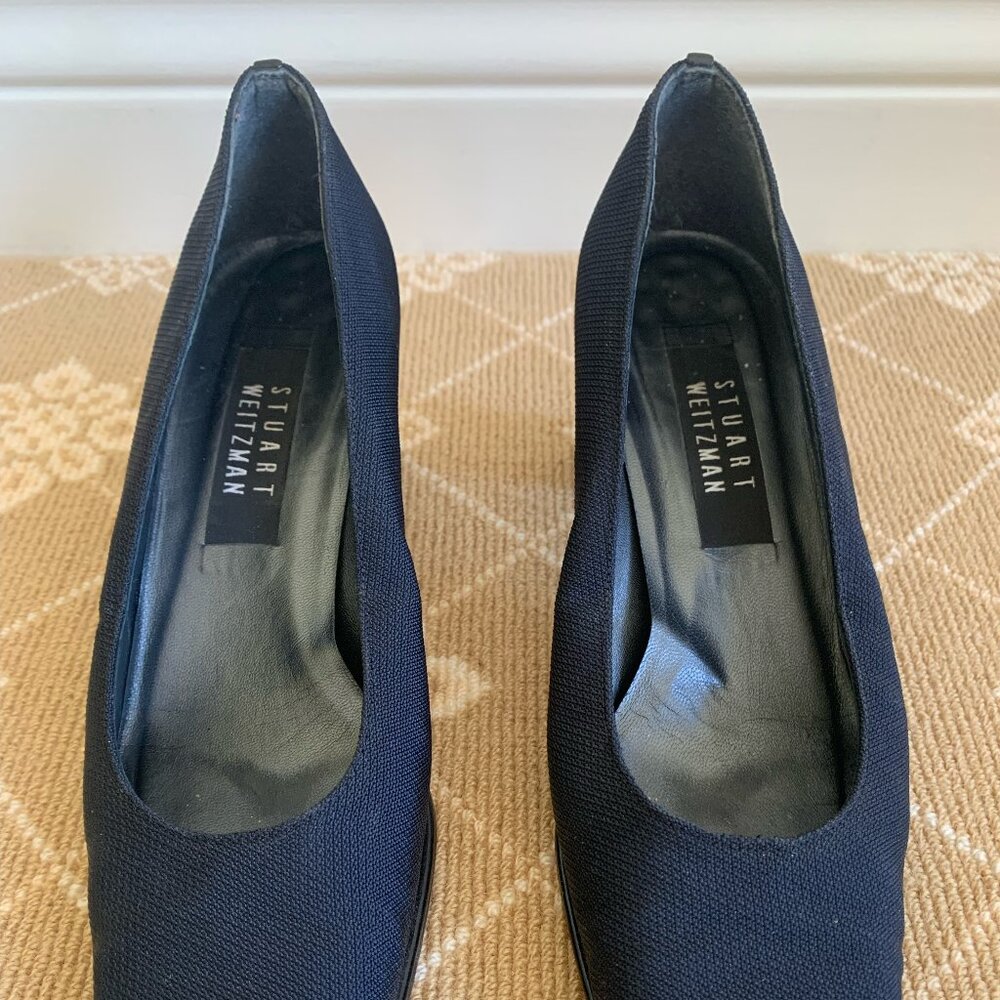 Stuart Weitzman Designer Fabric Mid Block Classic… - image 2